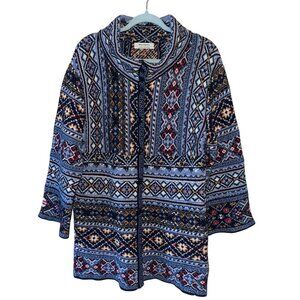 Aldomartins Womens Sweater Size Small Multicolor Oslo Knit Pockets Bohemian
